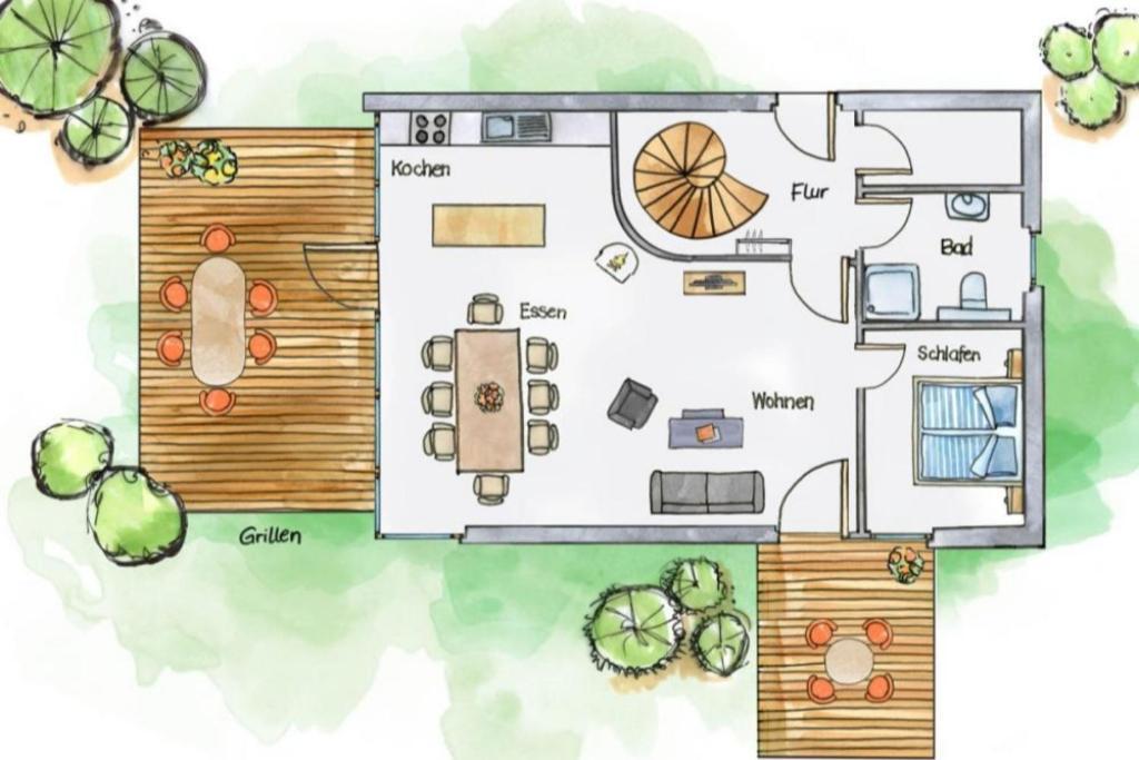 W7 - Sehr Schoenes Ferienhaus Mit Toller Lage Und Super Aussicht In Roebel An Der Mueritz 빌라 외부 사진